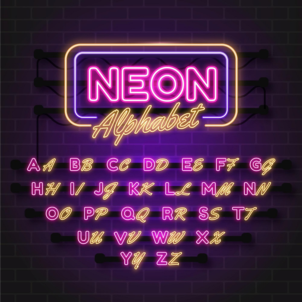 neon sign fonts